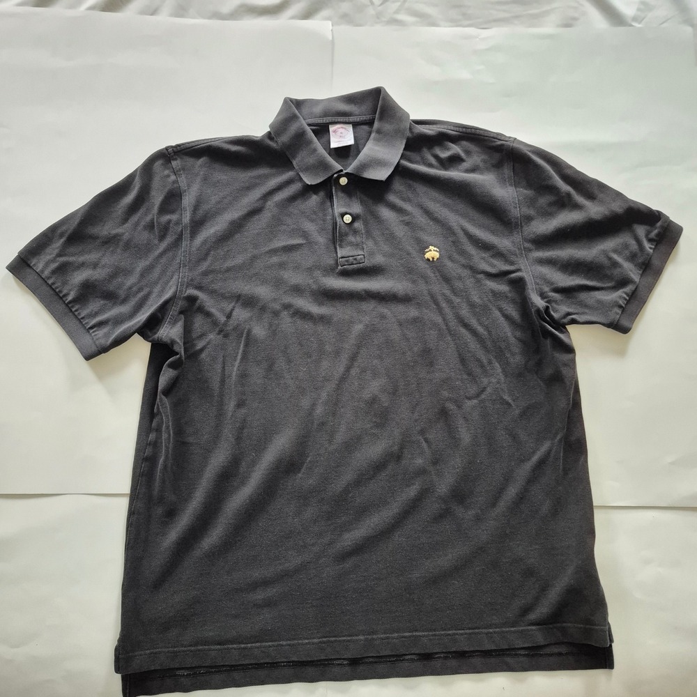 Brooks Brothers 346 Mens XL Performance Polo Shirt Black Cotton Original Fit